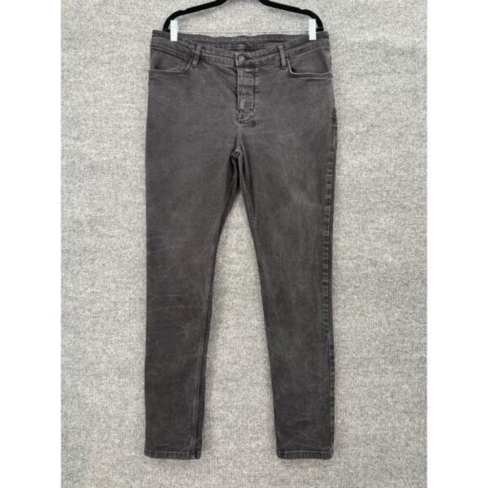 Ksubi Mens Jeans Size 36 Black Skinny Van Winkle Embroidered Rebel Button Fly